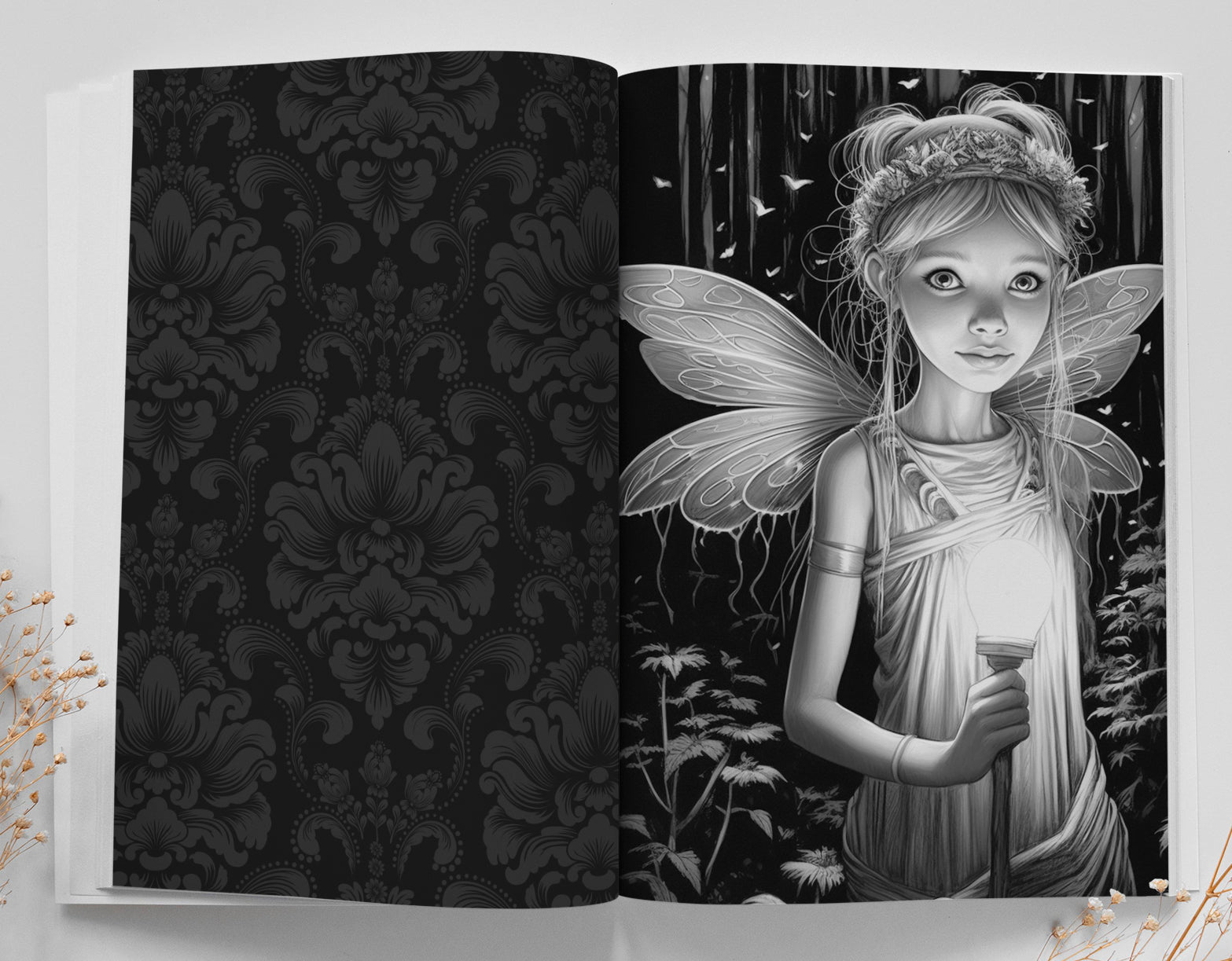 Elfen in der Nacht Malbuch Graustufen (Buchdruck) - Monsoon Publishing