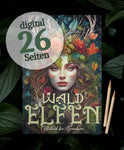 Wald Elfen Graustufen Malbuch (Digital)
