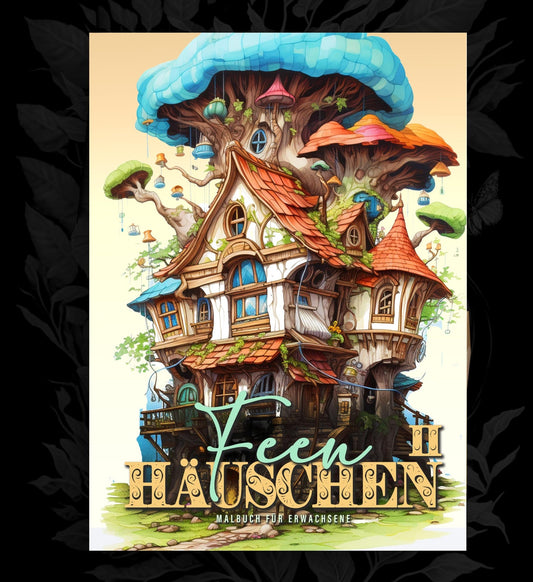 Feen Häuschen Malbuch Graustufen 2 (Buchdruck) - Monsoon Publishing