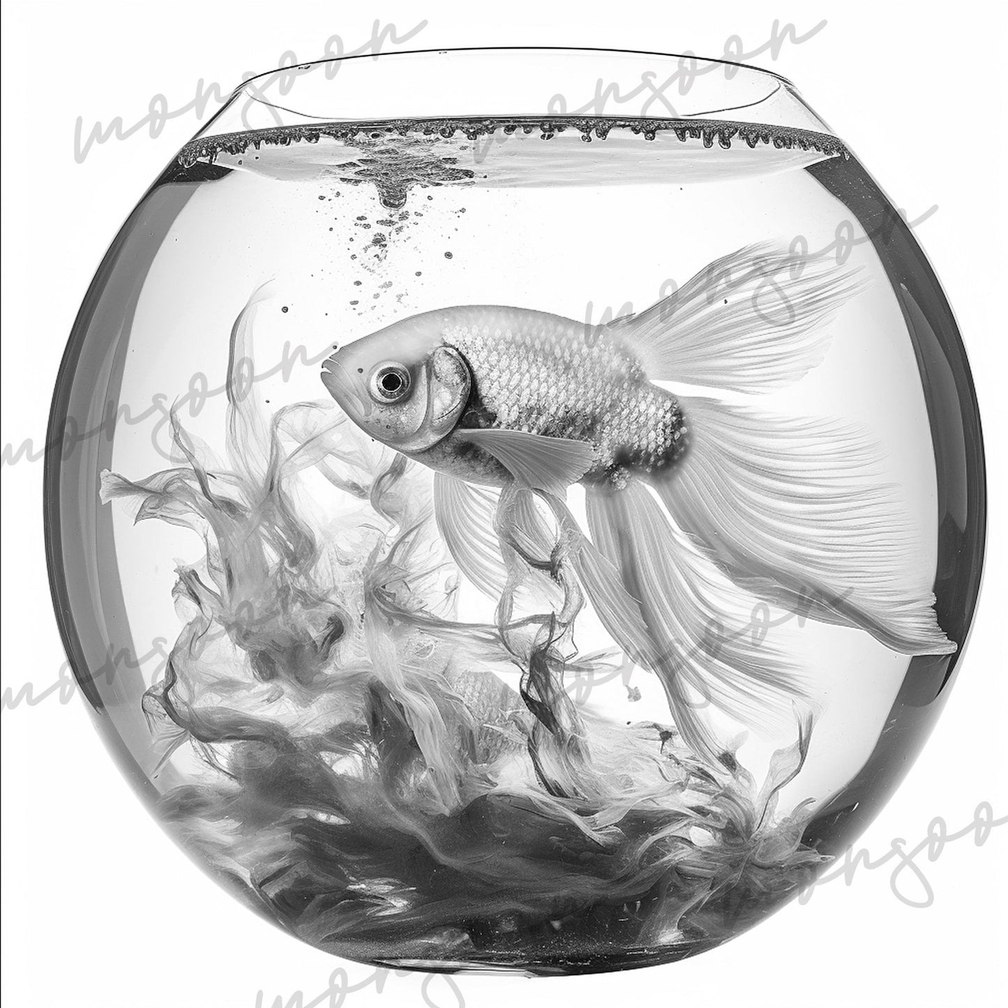 Fische Malbuch Graustufen (Digital) - Monsoon Publishing