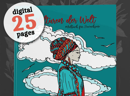 Frauen Folklore Malbuch (Digital) - Monsoon Publishing