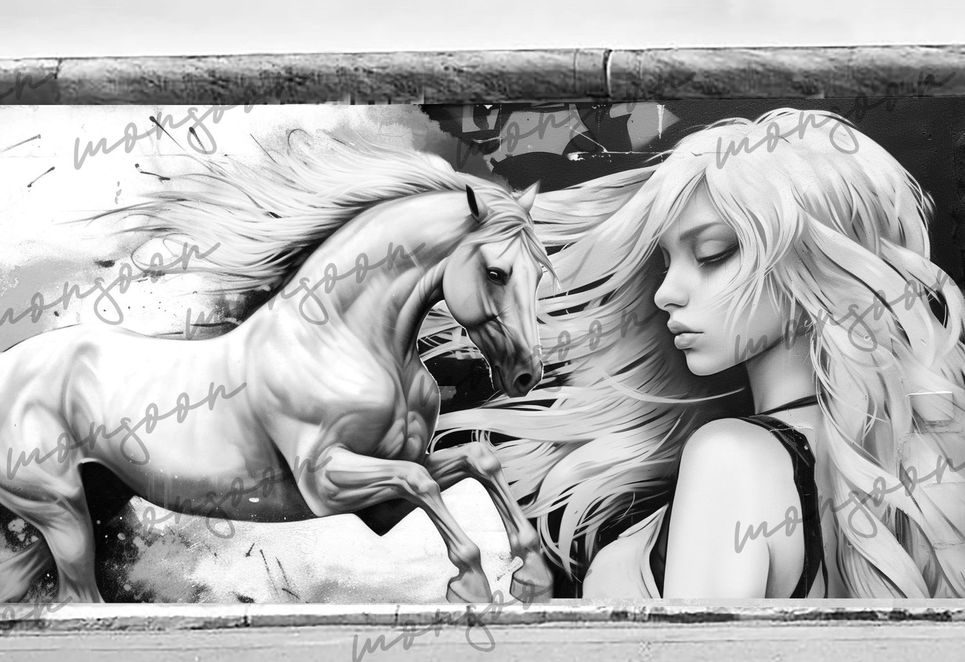 Graffiti Street Art Malbuch Graustufen (Buchdruck) - Monsoon Publishing