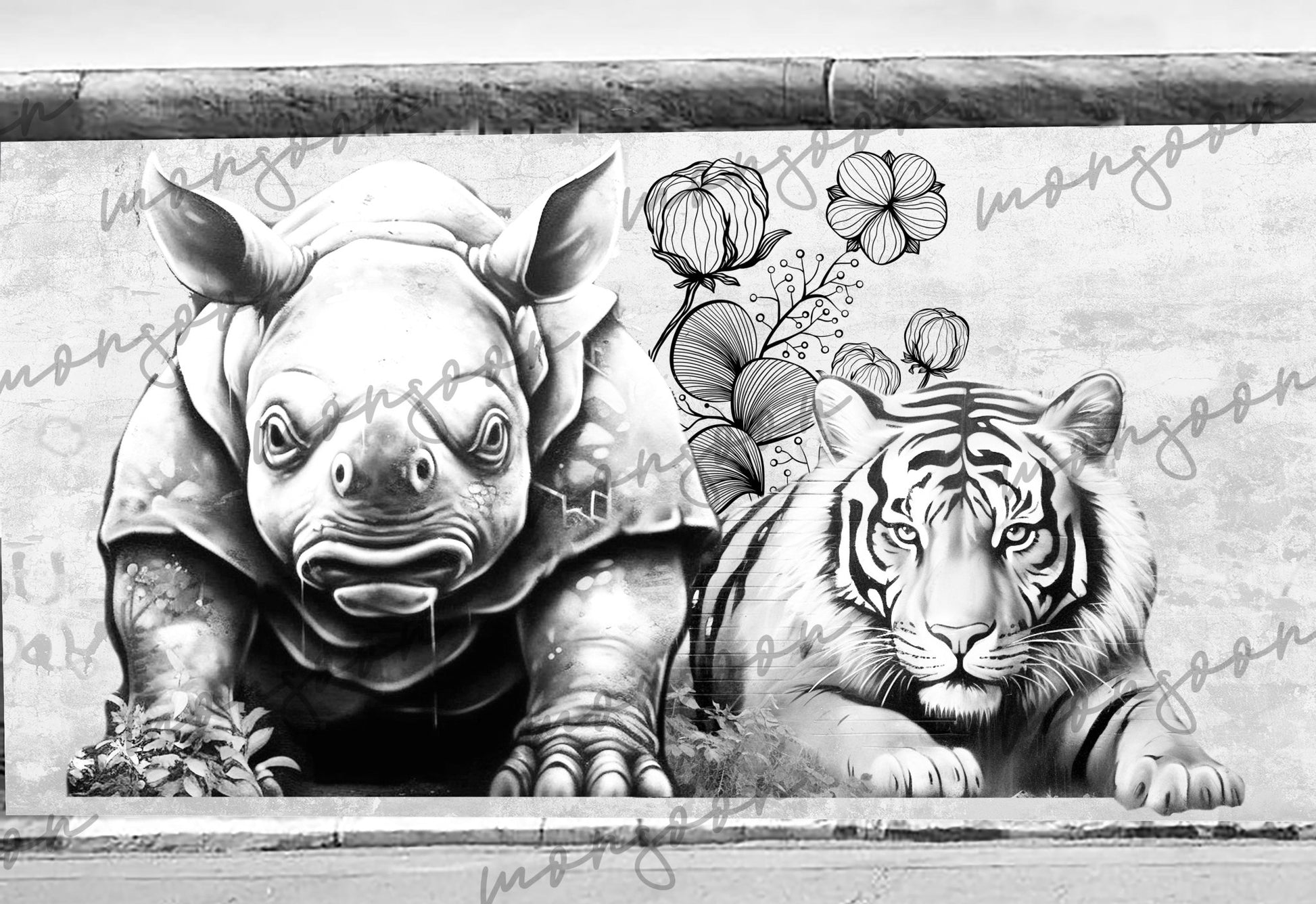Graffiti Street Art Malbuch Graustufen (Buchdruck) - Monsoon Publishing