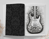Gitarren Graustufen Malbuch (Buchdruck)
