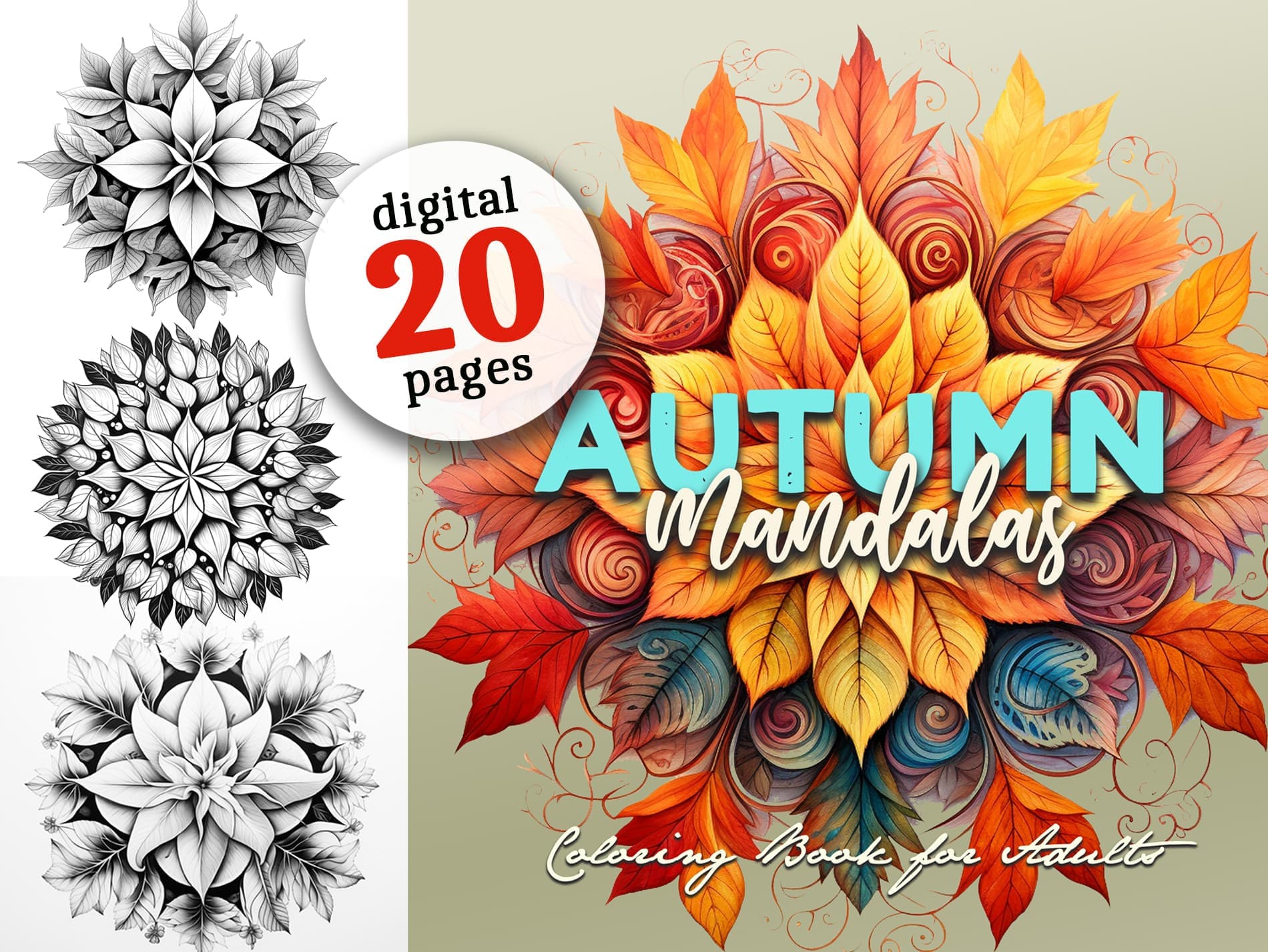 herbst mandala malbuch digital  monsoon publishing
