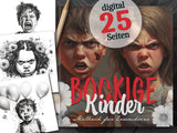 Bockige Kinder Graustufen Malbuch (Digital)