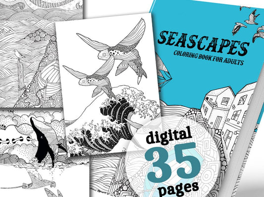 Küsten & Meer Malbuch für Erwachsene (Digital) - Monsoon Publishing