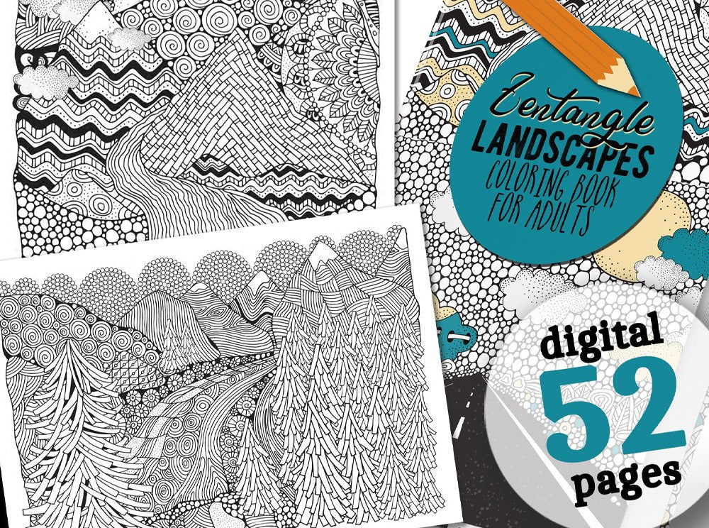 Landschaften Malbuch für Erwachsene (Digital) - Monsoon Publishing
