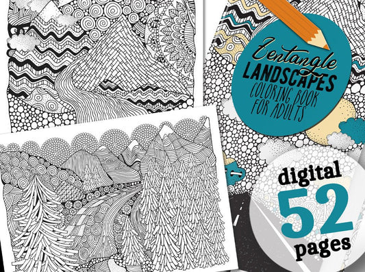 Landschaften Malbuch für Erwachsene (Digital) - Monsoon Publishing