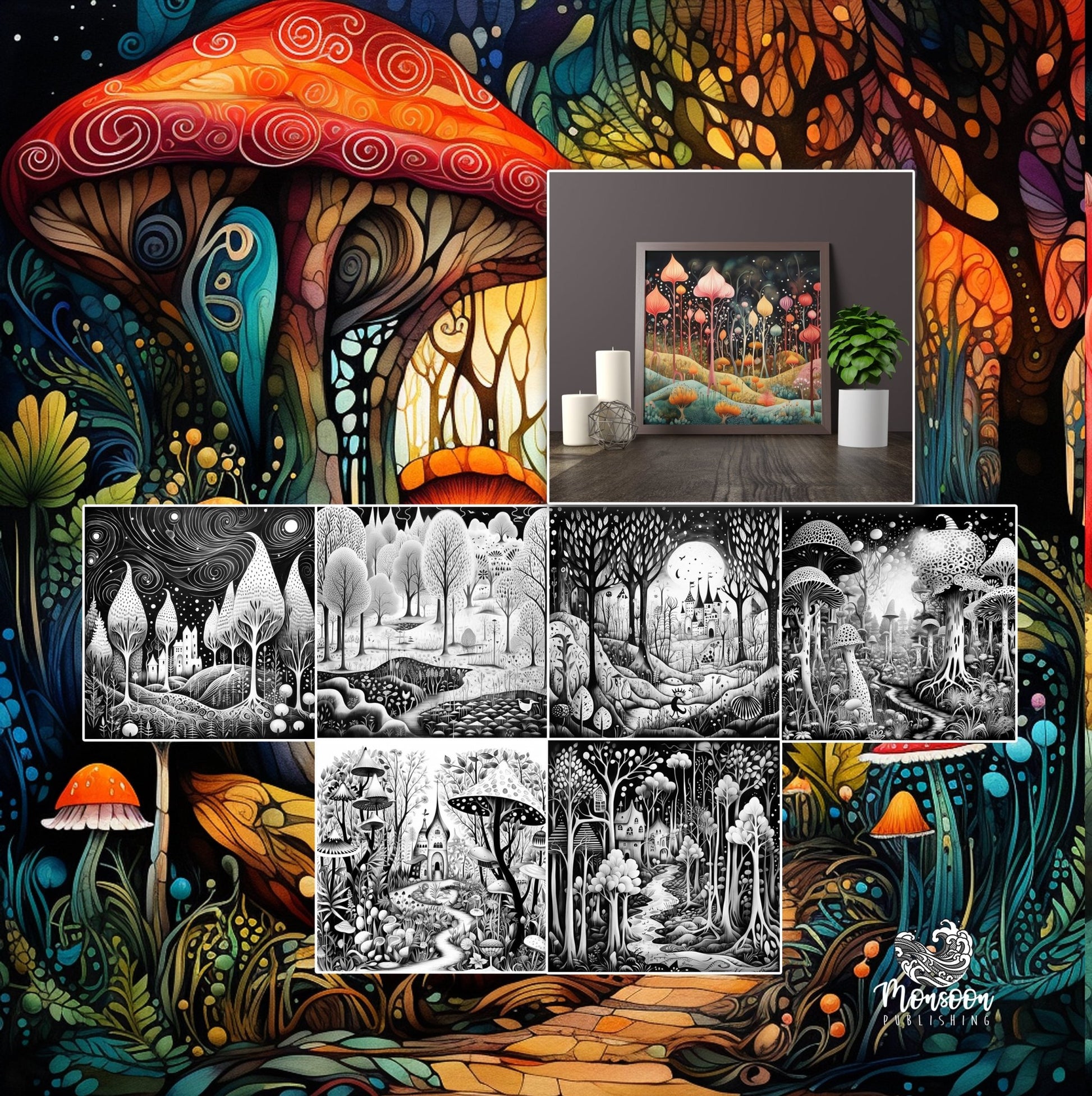 Mein wunderlicher Wald Malbuch (Digital) - Monsoon Publishing