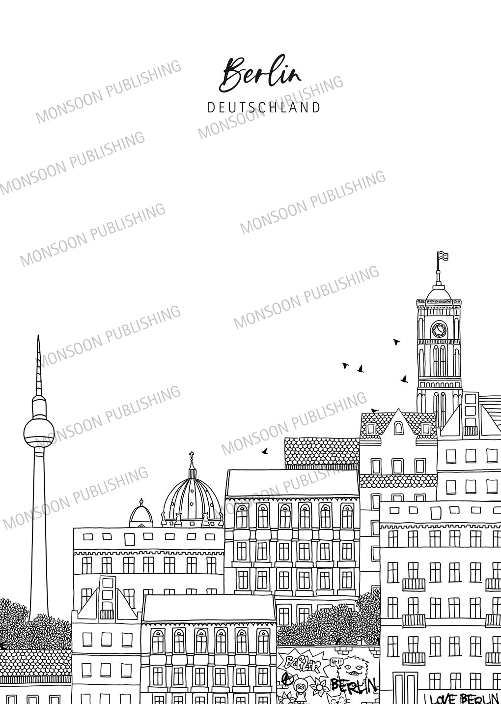 Städte der Welt Malbuch für Erwachsene (Buchdruck) - Monsoon Publishing