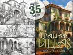 Italienische Villen Graustufen Malbuch (Digital)