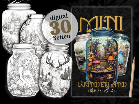 Wunderland Graustufen Malbuch(Digital)