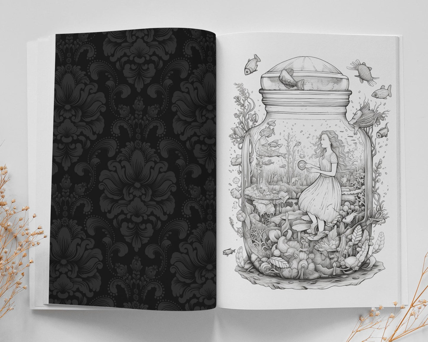 Wunderland Graustufen Malbuch (Digital) - Monsoon Publishing