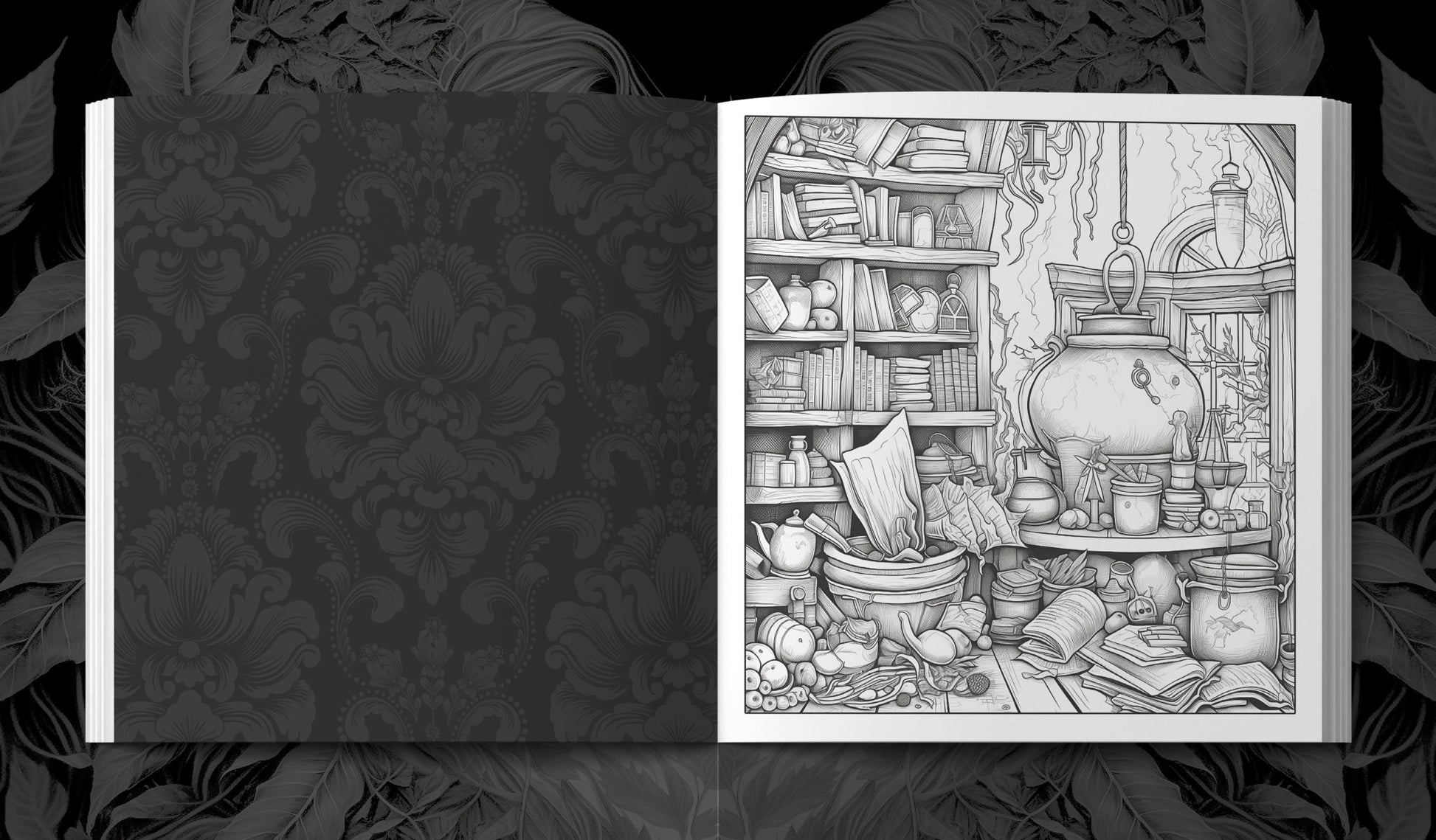 Zauberladen Malbuch Graustufen (Buchdruck) - Monsoon Publishing
