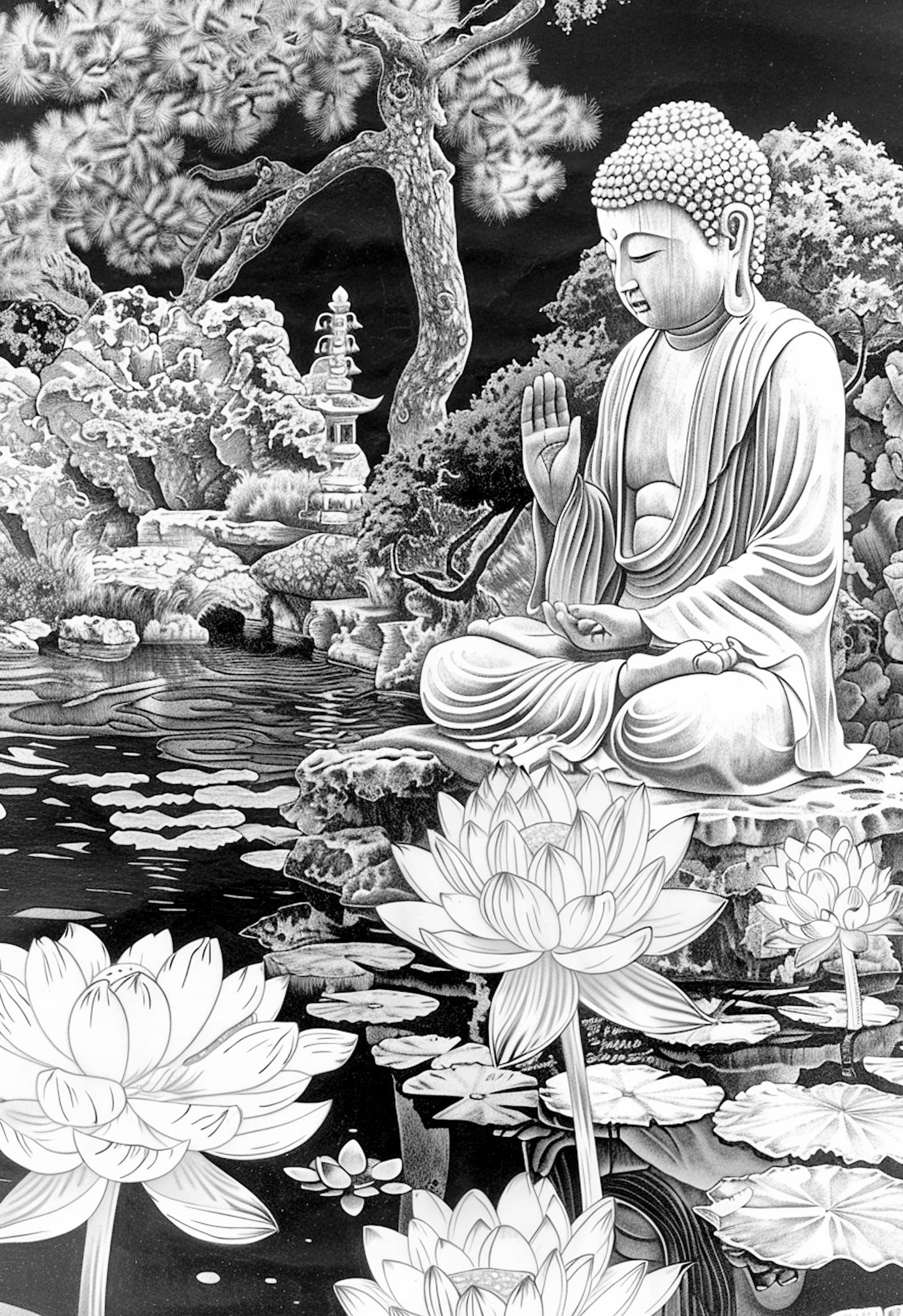 zen garten japan malbuch für erwachsene - monsoon publishing
