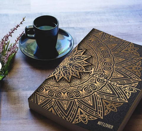 namaste notizbuch mandala gold
