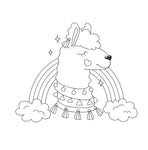 lama regenbogen malbuch